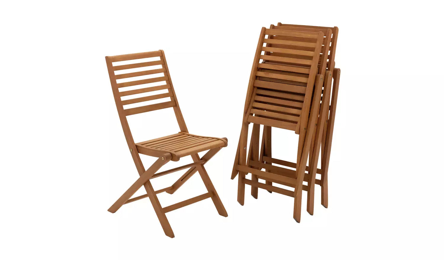 Newbury 4 Folding Wooden Chairs